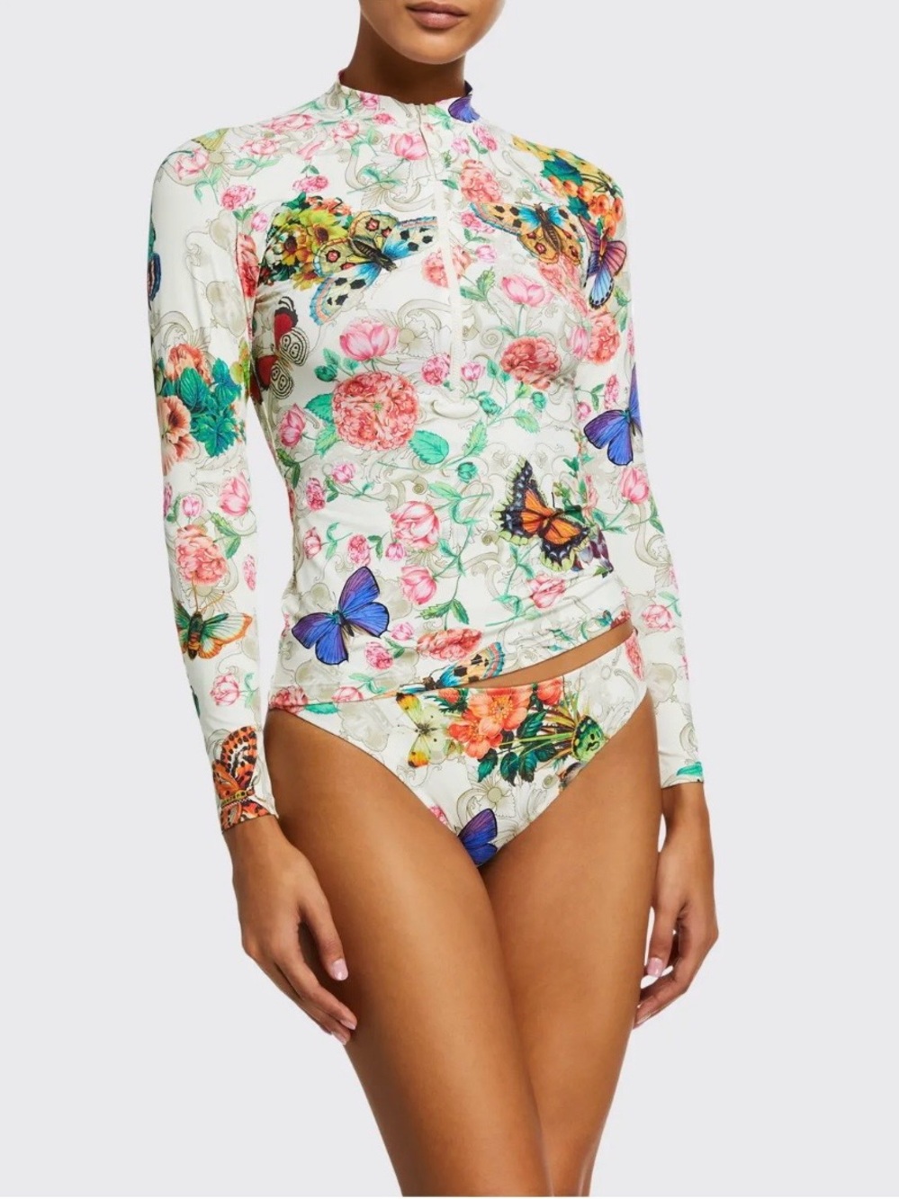 Johnny Was holly printed 1/2 zip surf shift CSW5220-J size XS boho beach - Picture 2 of 7